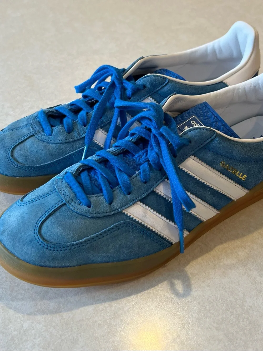 Adidas Gazelle Indoor Blue Bird Cloud White, Size 10.5 Used